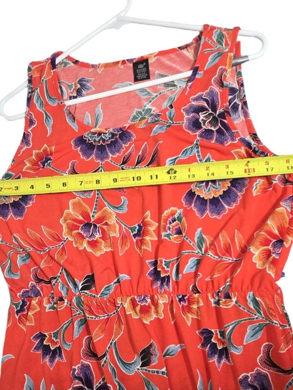 Lildy Sleeveless Coral Floral Maxi Dress, Floral, Flowy, Summer Vibes, Soft L-XL - Picture 8 of 10
